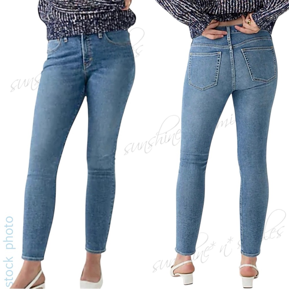J.Crew JCREW High-Rise CURVY TOOTHPICK Jean #BK675 inseam 27 BLUE BIRCH WASH
